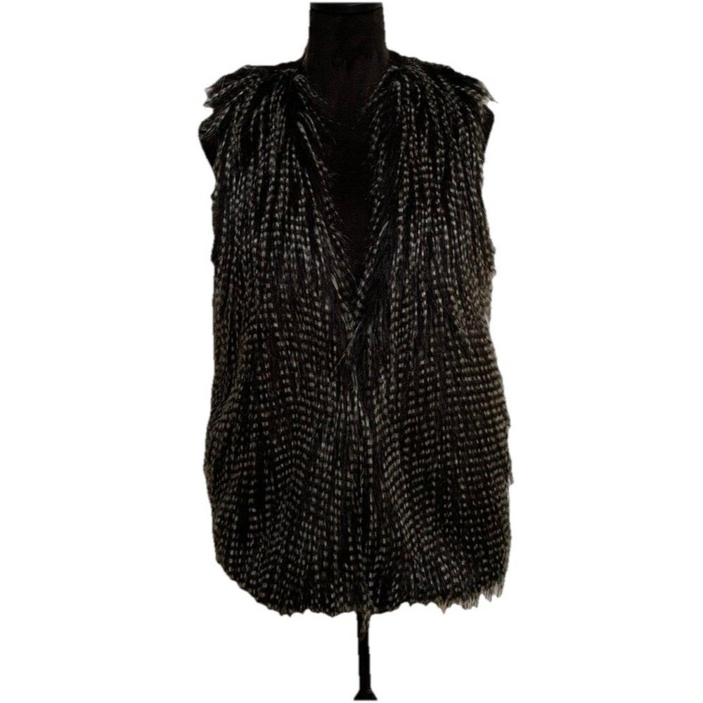 Gianni Bini Womens Size Small Faux Fur Vest Mod Retro Hippie